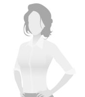 Default placeholder businesswoman half-length portrait photo avatar. Woman gray color